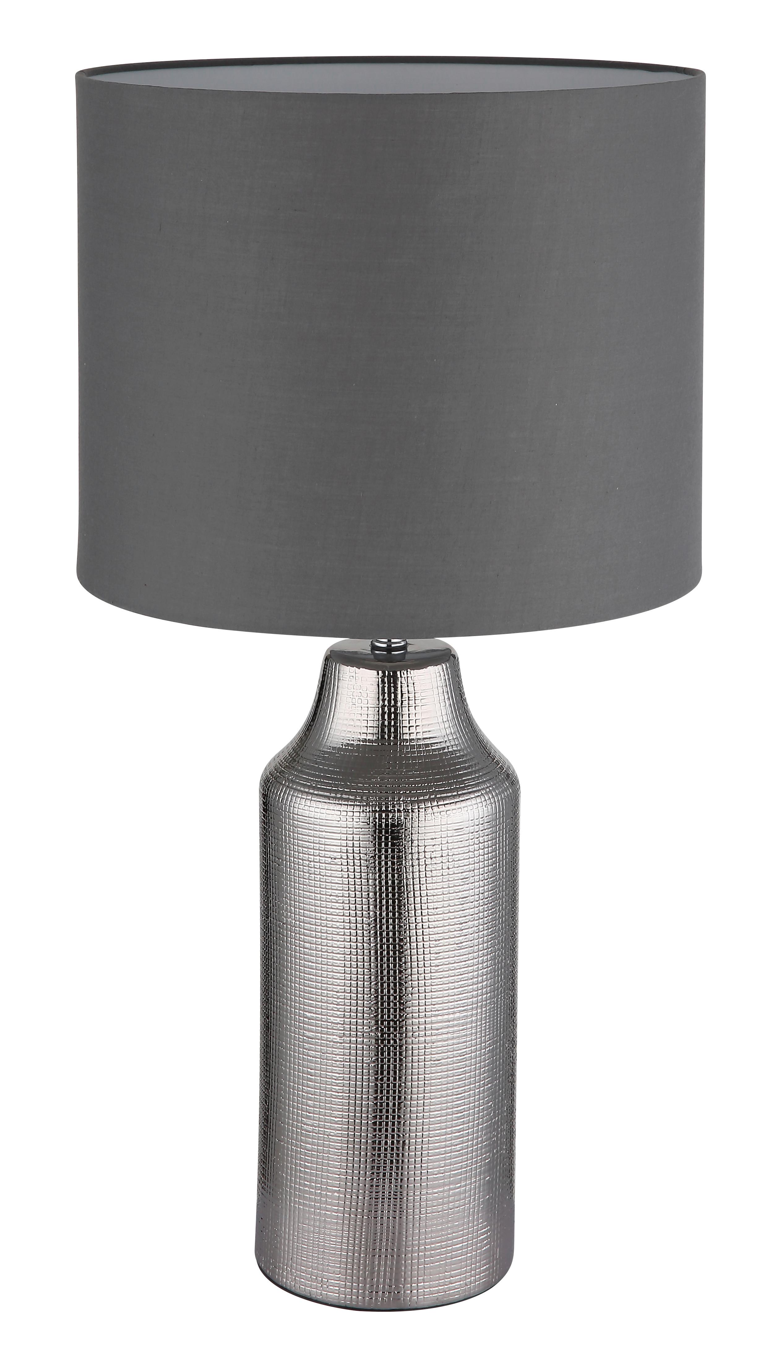 TISCHLEUCHTE 21736S ELDEN - Weiss/Silberfarben, Basics, Keramik/Kunststoff (30,5/61cm) - Globo