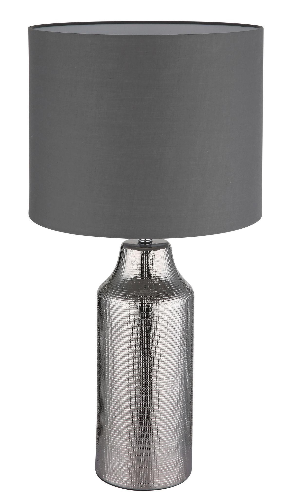TISCHLEUCHTE 21736S ELDEN - Weiss/Silberfarben, Basics, Keramik/Kunststoff (30,5/61cm) - Globo