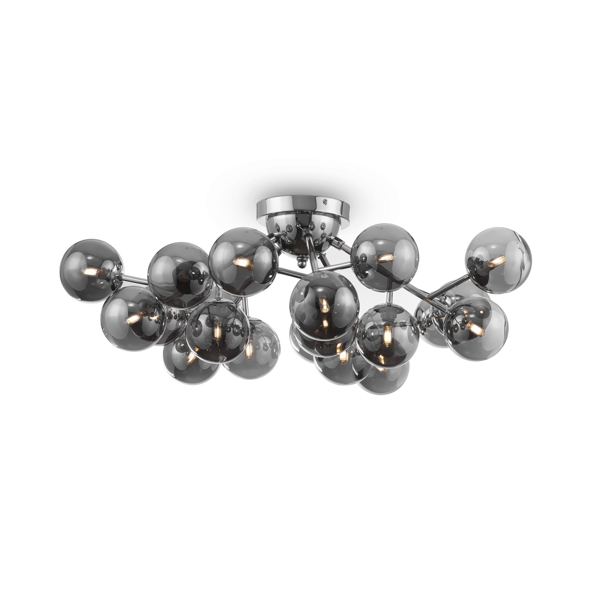 Deckenleuchte Dallas Chromfarben max. 28 Watt - Chromfarben/Grau, Trend, Glas/Metall (75/25cm) - MAYTONI