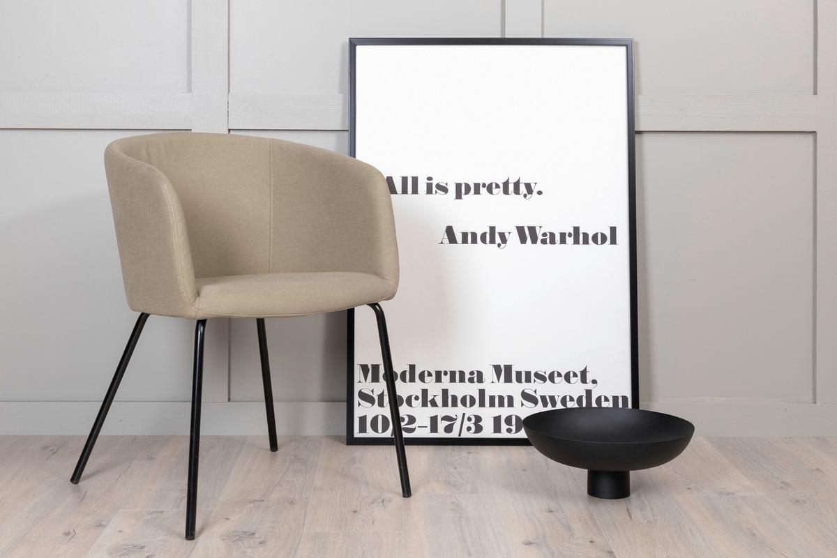 Stuhl Berit ca. 55x78x55 cm Beige - Beige/Schwarz, Design, Holz/Kunststoff (55/78/55cm) - Livetastic