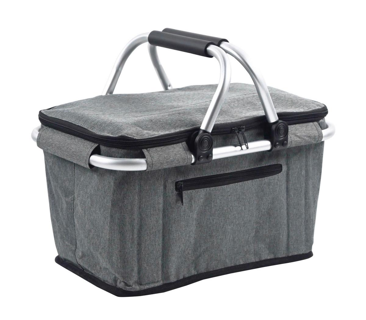Einkaufskorb Alisa in Grau - Grau, KONVENTIONELL, Kunststoff/Textil (42/27,5/24cm) - Mömax