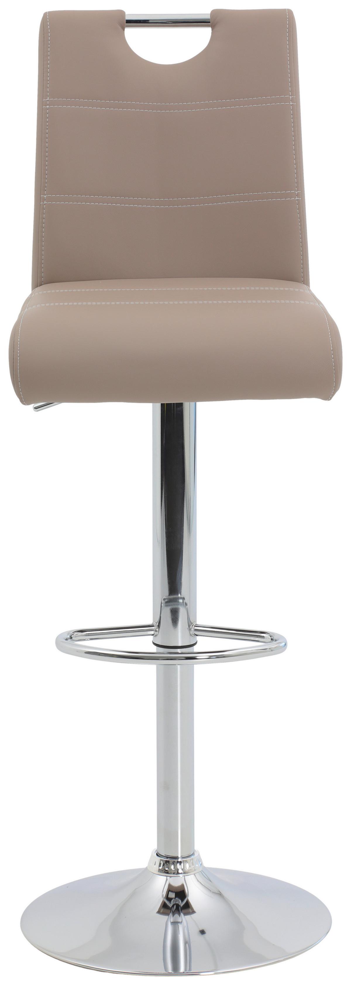 Barhocker-Set Miranda Cappuccino - Chromfarben/Weiß, MODERN, Textil/Metall (38/97-119/50cm) - MID.YOU