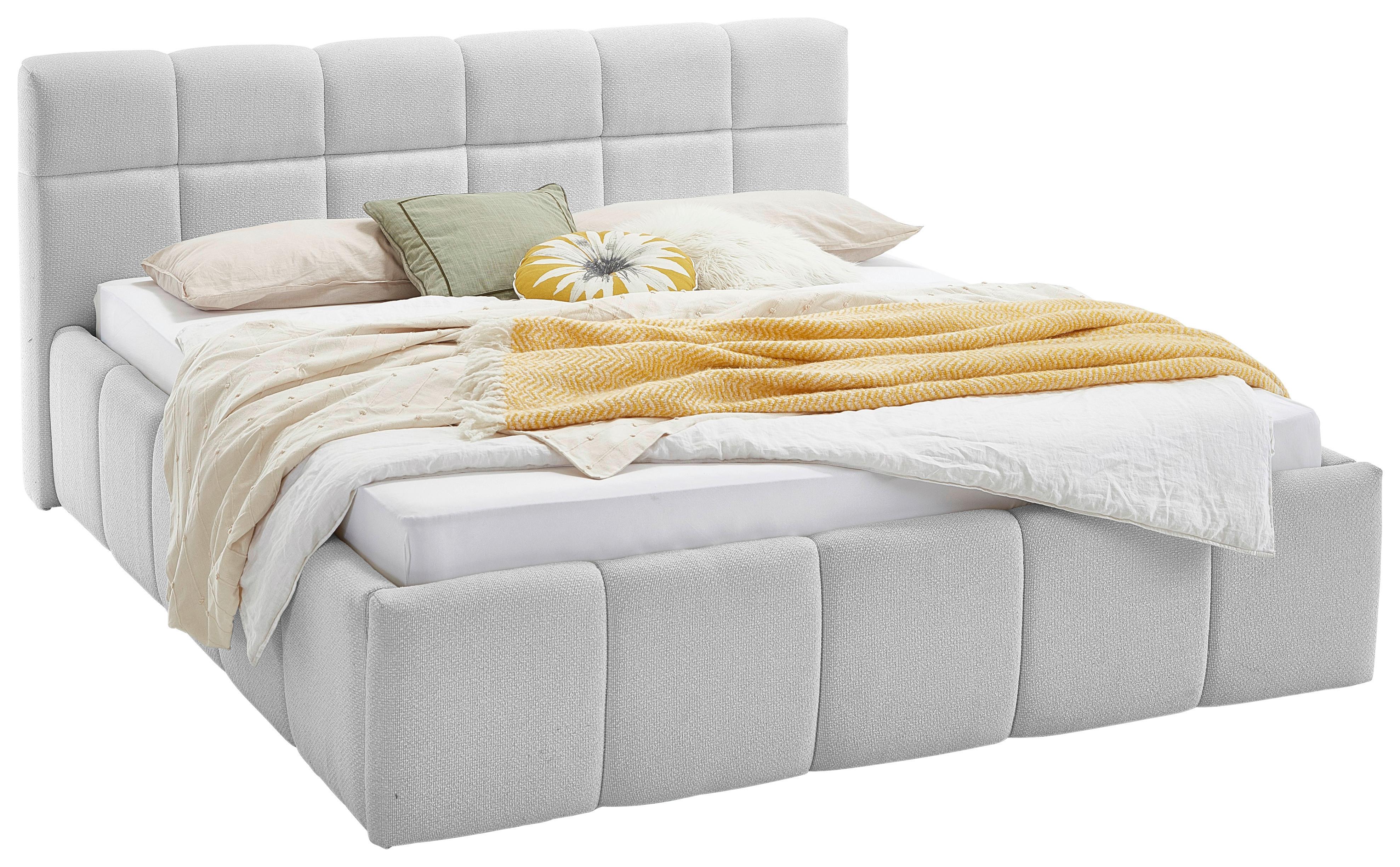 Polsterbett Ascona Hellgrau ca. 120x200cm - Hellgrau/Schwarz, KONVENTIONELL, Kunststoff/Textil (120/200cm) - Based