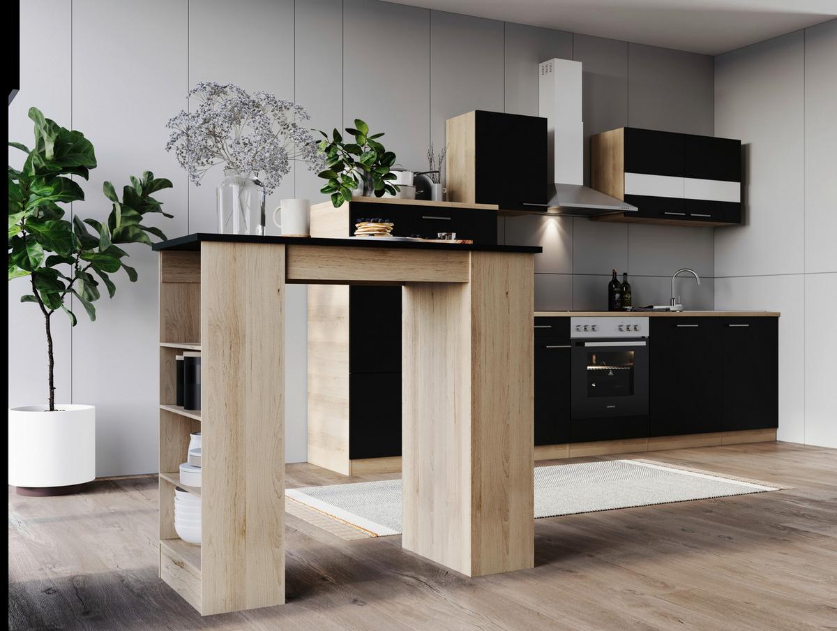 Barska Miza Merle, Barva Hrasta, Črna, 103x50cm - črna/barve hrasta, Design, leseni material (103/50/115cm) - Respekta