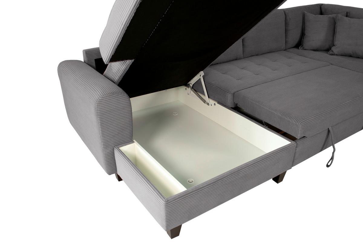 Kutna Garnitura Moritz - siva, Trend, tekstil (155/324/178cm) - Modern Living