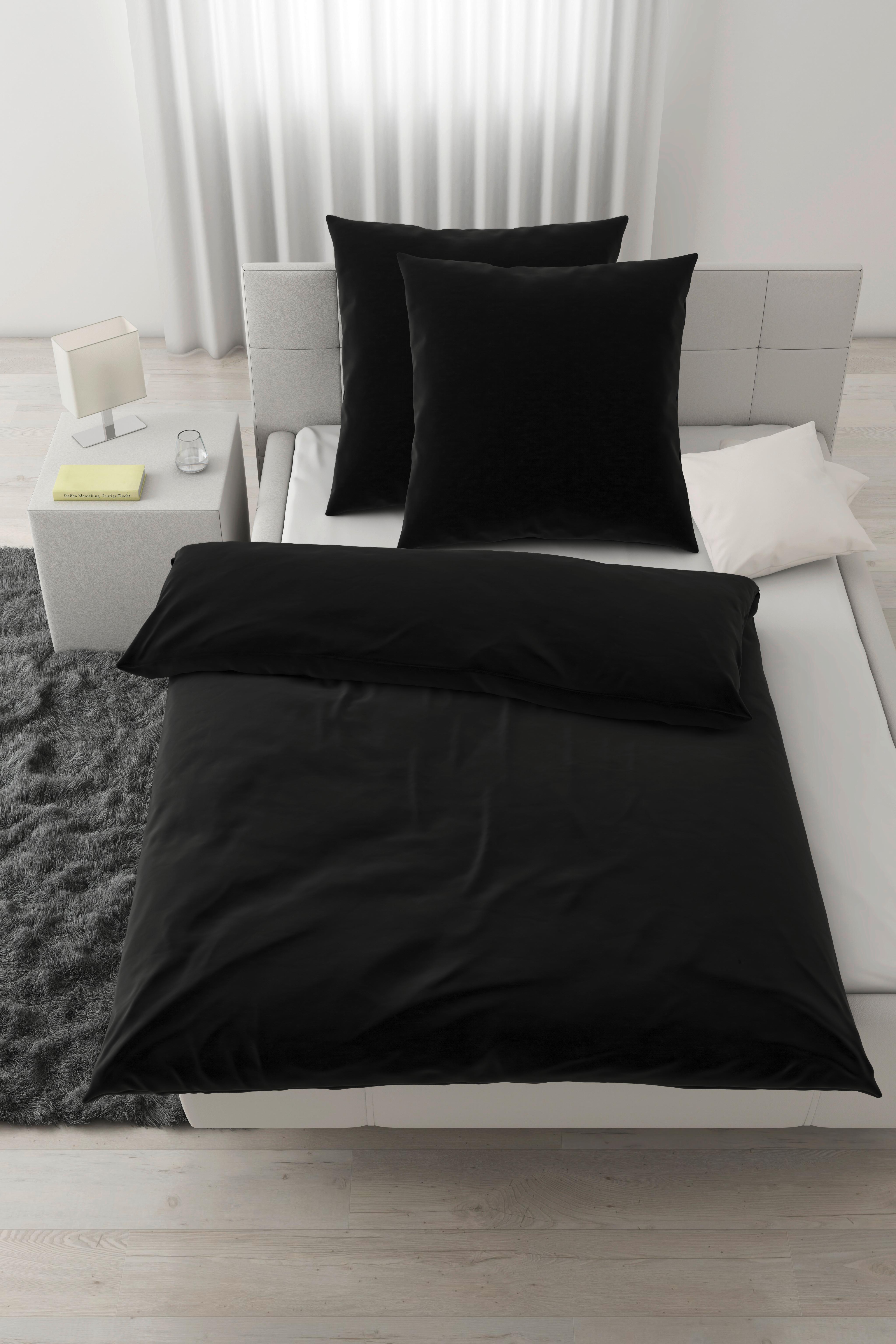 Bettwäsche Iris XXL Schwarz ca. 200x200cm - Schwarz, MODERN, Textil (200/200cm) - Modern Living