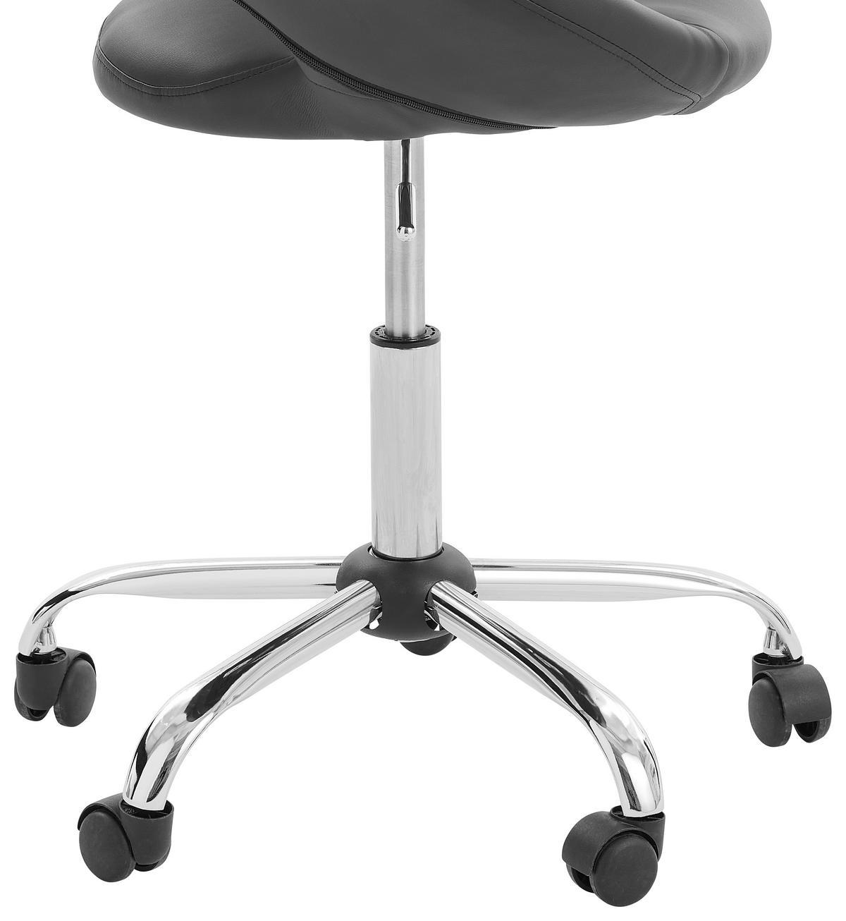 KRZESŁO OBROTOWE MŁODZIEŻOWE LAZY - czarny/kolor chromowy, Design, tworzywo sztuczne/metal (68/84-96/56cm) - Carryhome