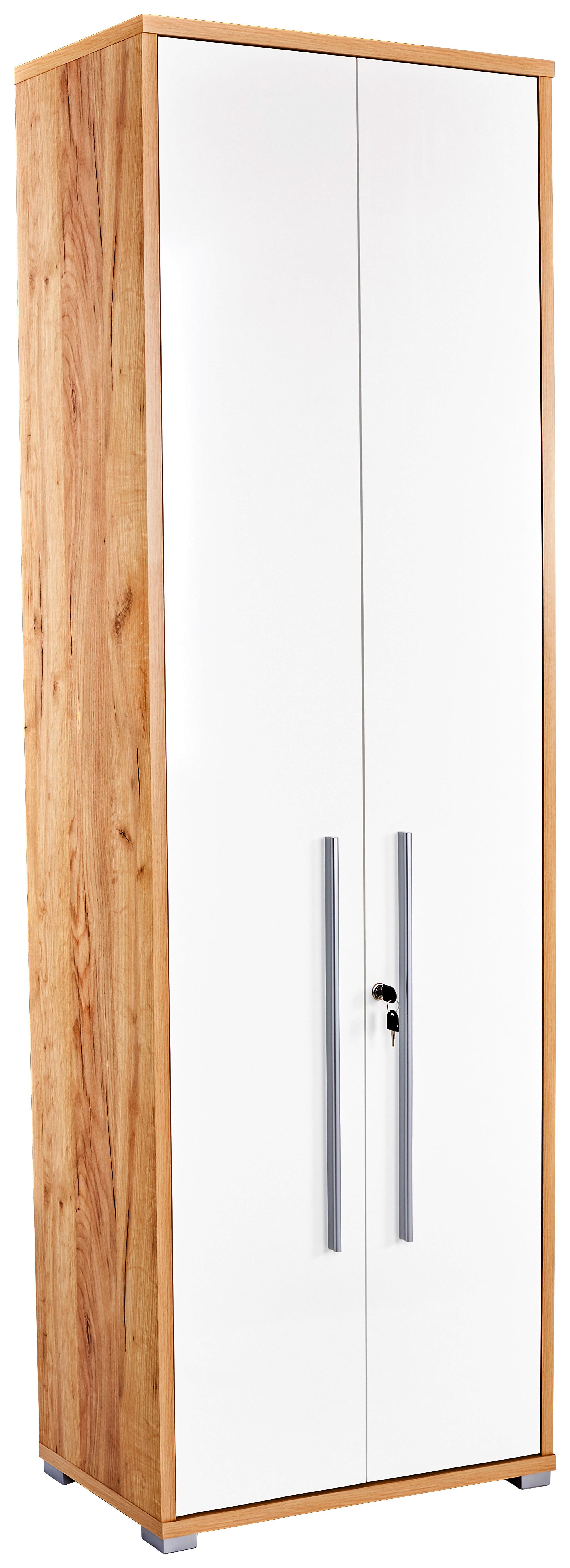 Polica 2 Vrata Profi - bijela/boje hrasta, Moderno, drvni materijal (75/220/35cm) - Modern Living