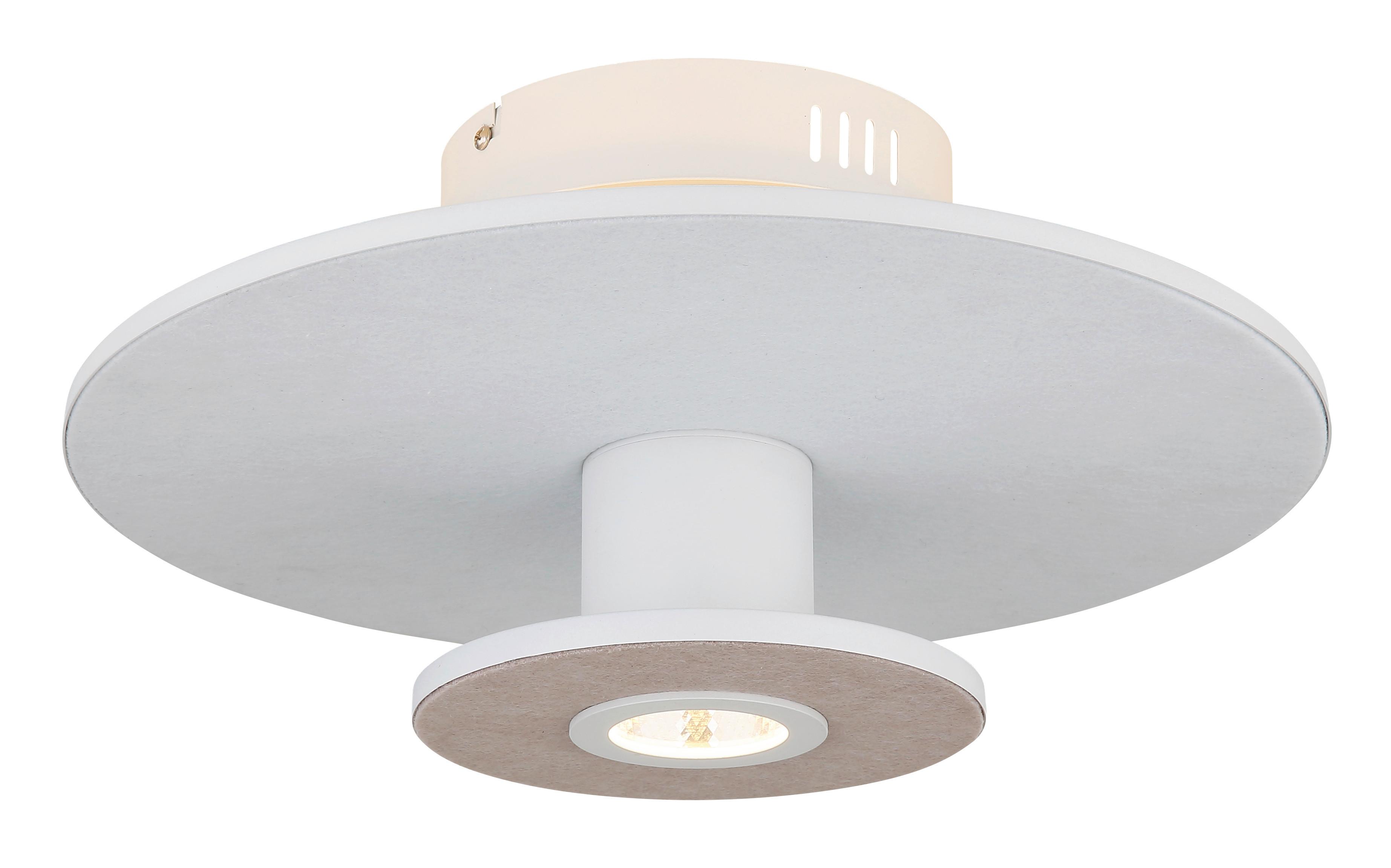 LED-Deckenleuchte Carter Weiß/Hellgrau/Beige max.24Watt - Beige/Hellgrau, Basics, Kunststoff/Textil (38/18cm) - Globo