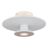 LED-Deckenleuchte Carter Weiß/Hellgrau/Beige max.24Watt - Beige/Hellgrau, Basics, Kunststoff/Textil (38/18cm) - Globo