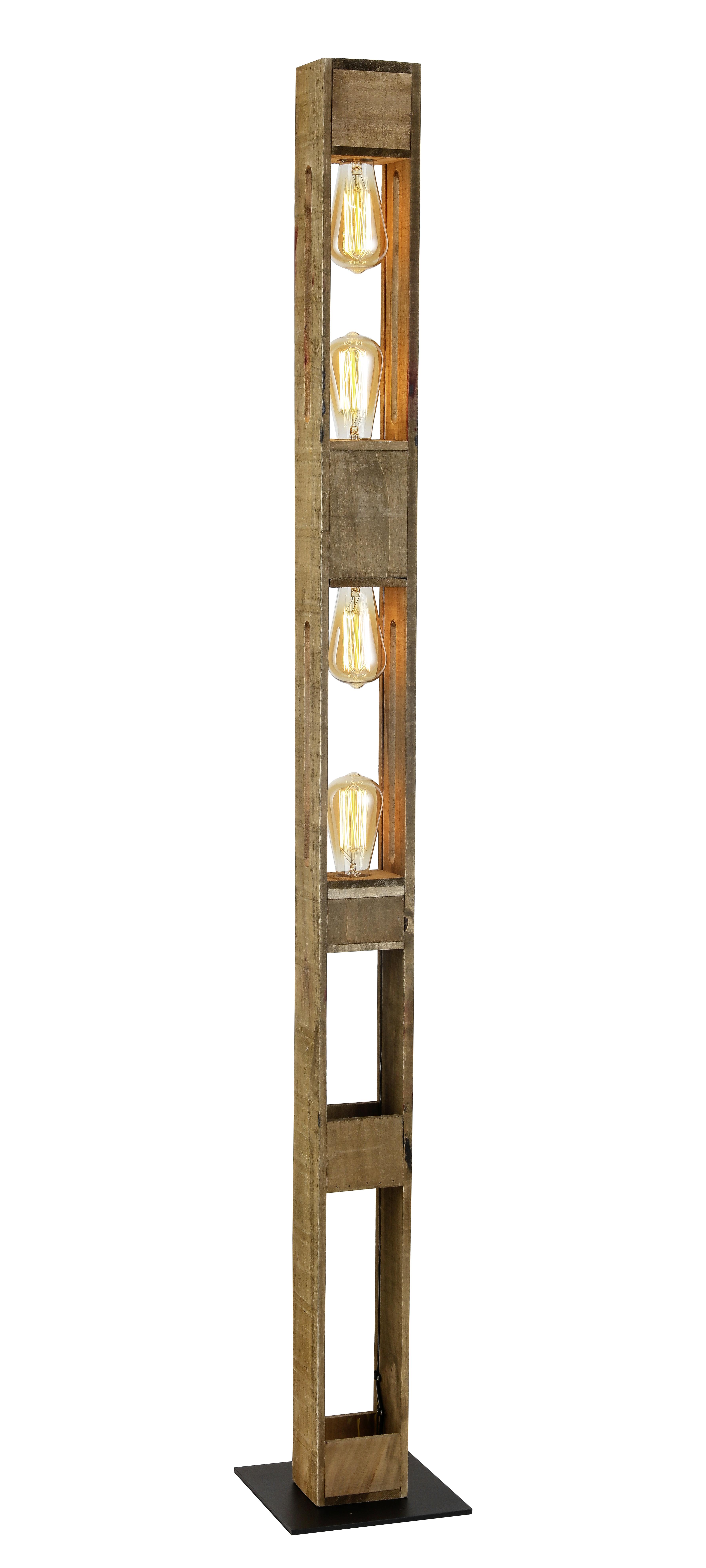 Podna Svjetiljka Emira - prirodne boje/crna, Lifestyle, drvo/metal (20/20cm) - Premium Living