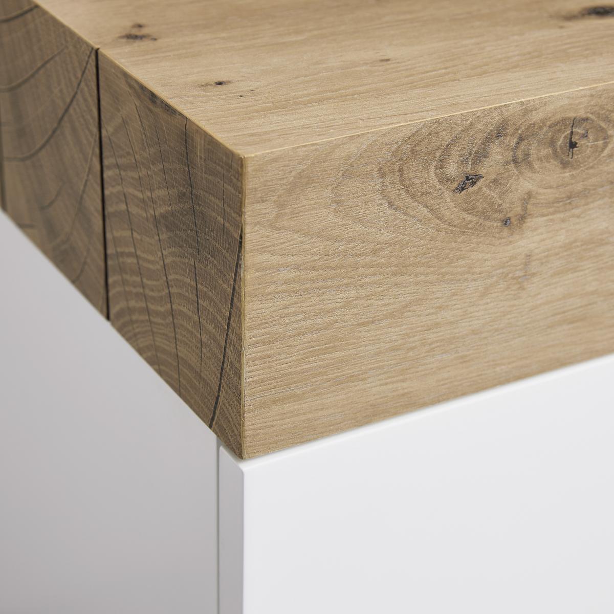 Schuhkipper Cara Weiß/Eichefarben MDF - Eichefarben/Weiß, MODERN (60/45/40cm) - Bessagi Home