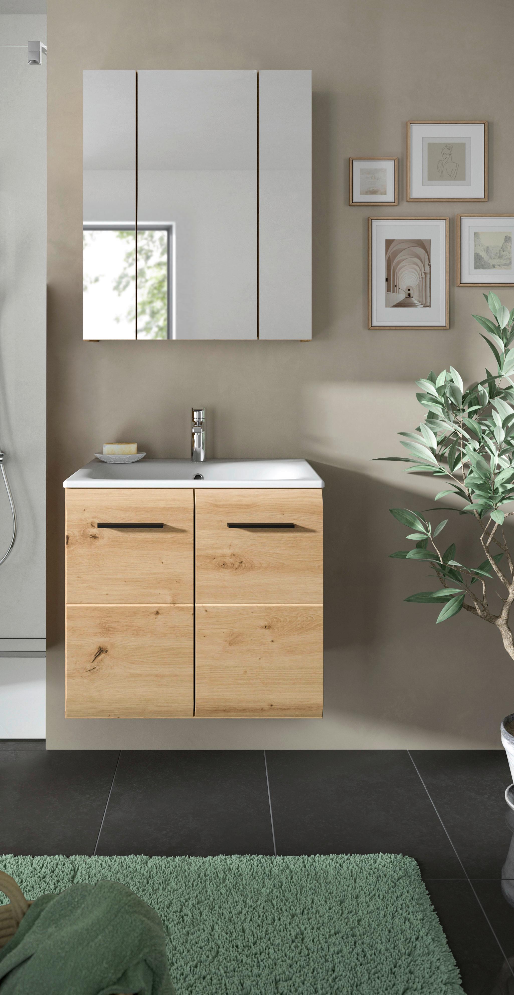 BADEZIMMER ICE - Weiss/Schwarz, Basics, Keramik/Holzwerkstoff (60cm) - MID.YOU