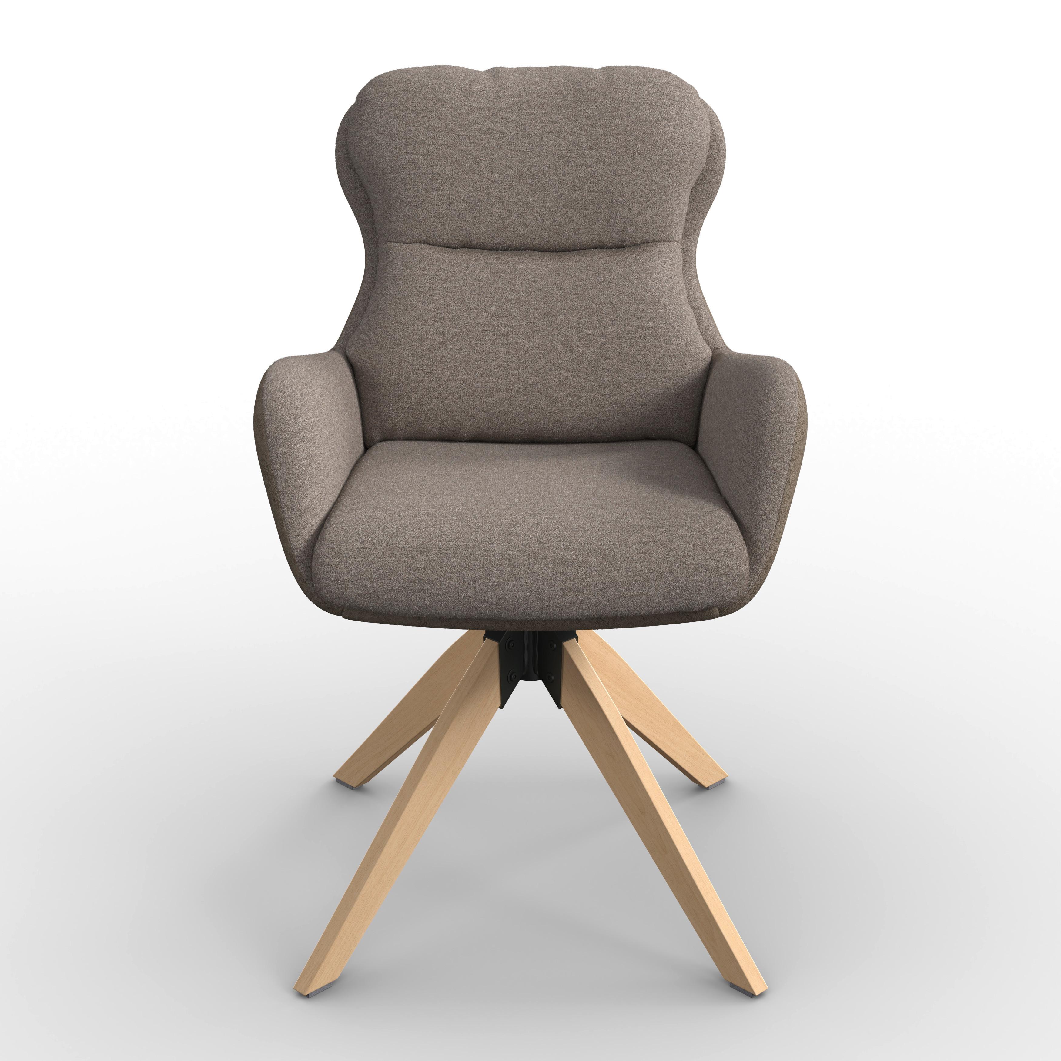 STOL MED ARMSTÖD NEELIA - brun/naturfärgad, Modern, metall/trä (59,5/93/69cm) - Bessagi Home