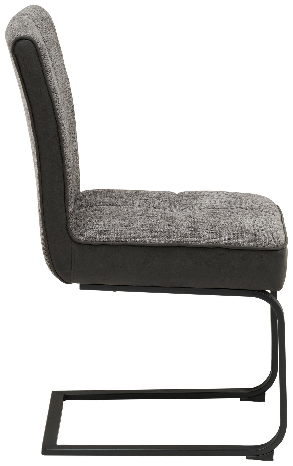 KRZESŁO NA PŁOZIE PAG - czarny/szary, Konventionell, metal/tkanina (49/91/60cm) - MID.YOU
