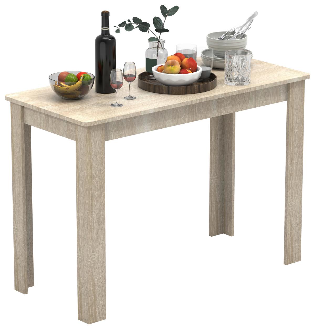 Jedilna Miza Esal, Hrast - bela/hrast sonoma, Moderno, leseni material (110/76/50cm) - MID.YOU