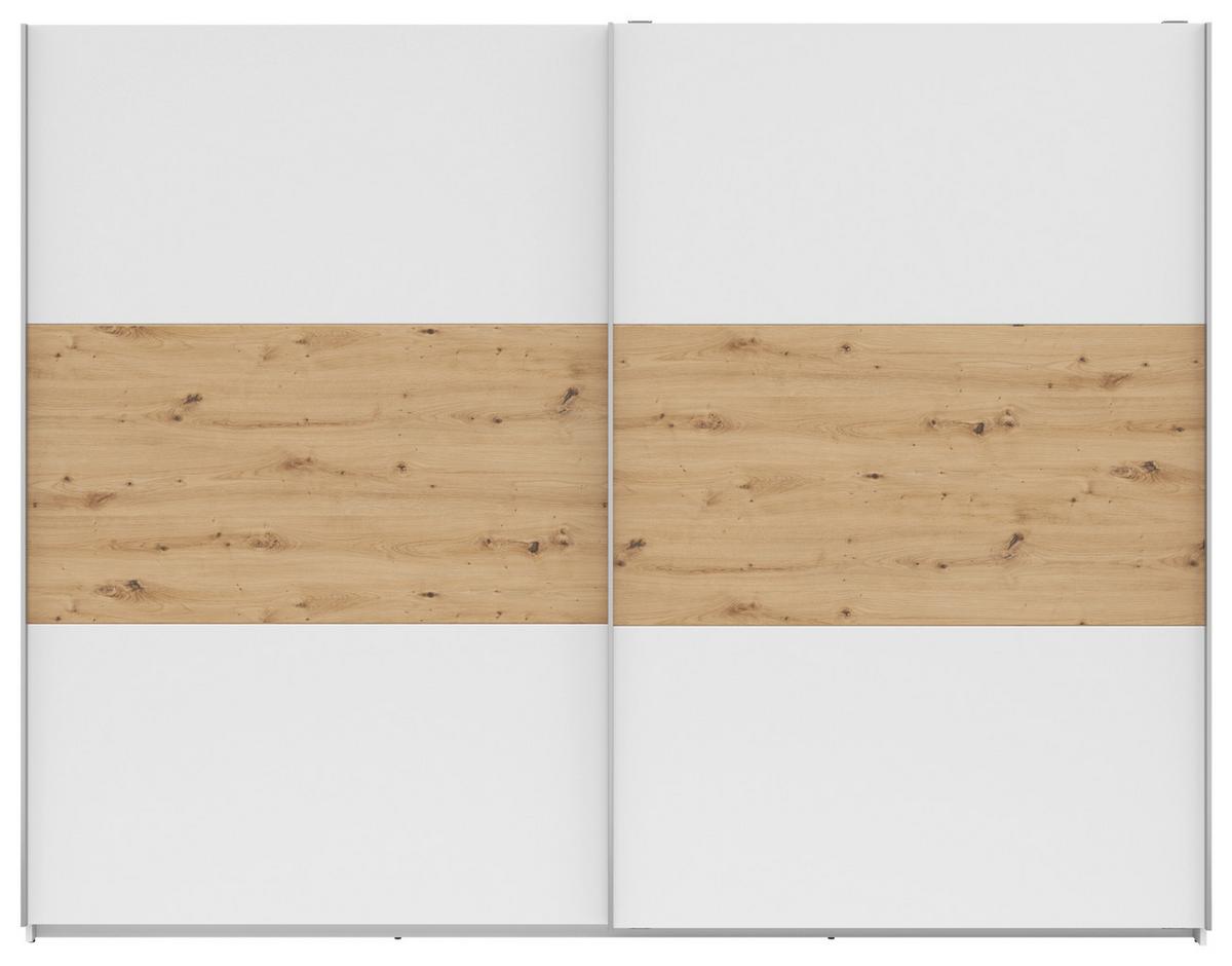 Ormar S Kliznim Vratima Saturn - bijela/srebrne boje, Konvencionalno, drvni materijal/metal (270/210/59cm) - Based