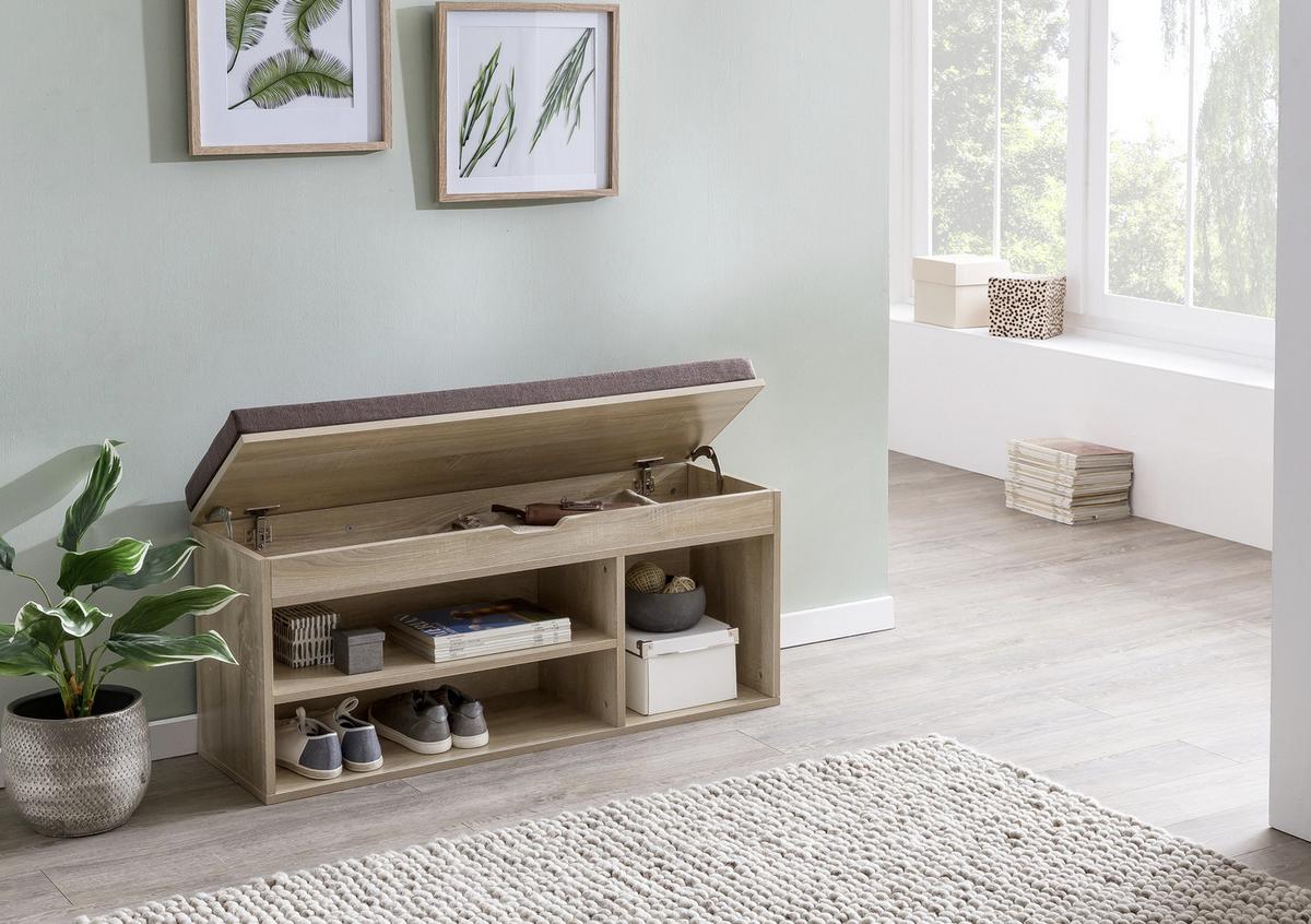 Klop S Prostorom Za Čevlje Wl5.344 - hrast sonoma/rjava, Konvencionalno, tekstil/leseni material (104/51/32cm) - MID.YOU
