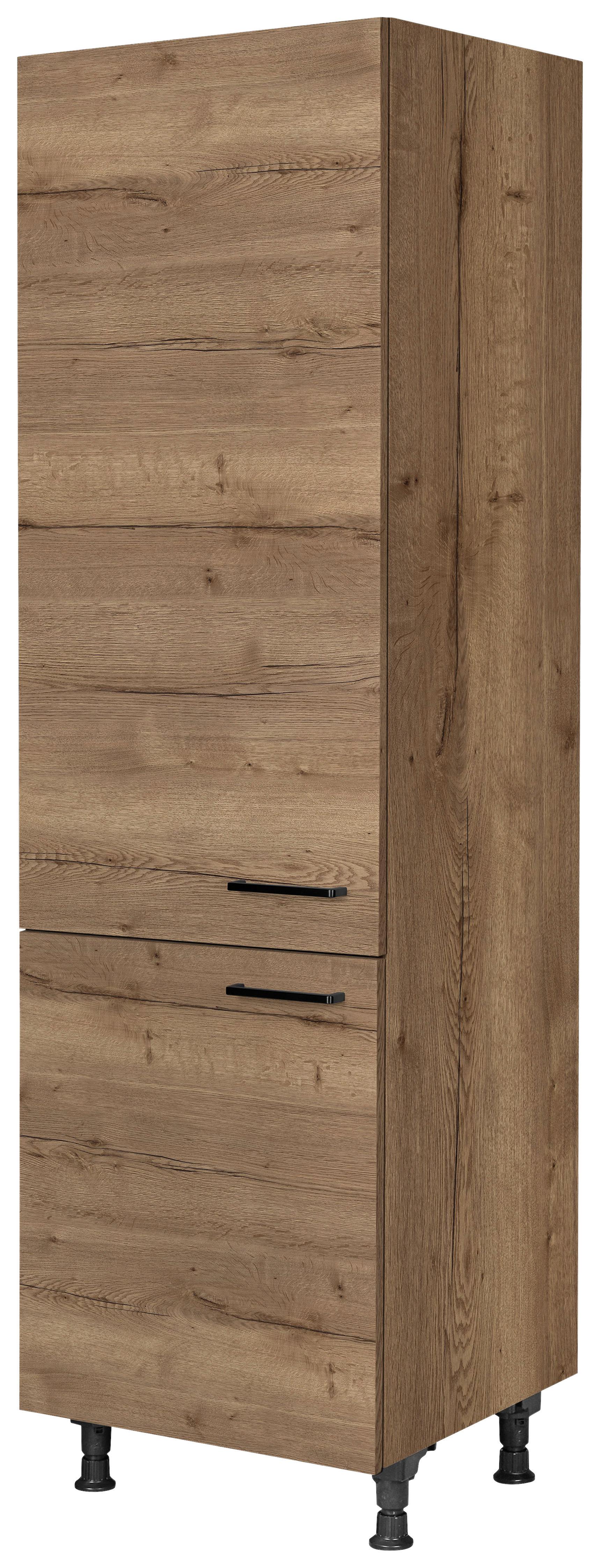 Geräteumbauschrank Structura Eiche dunkel - Eiche dunkel/Schwarz, MODERN, Holzwerkstoff/Metall (60/216,6/58cm) - Nobilia