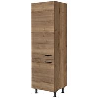 Geräteumbauschrank Structura Eiche dunkel - Eiche dunkel/Schwarz, MODERN, Holzwerkstoff/Metall (60/216,6/58cm) - Nobilia