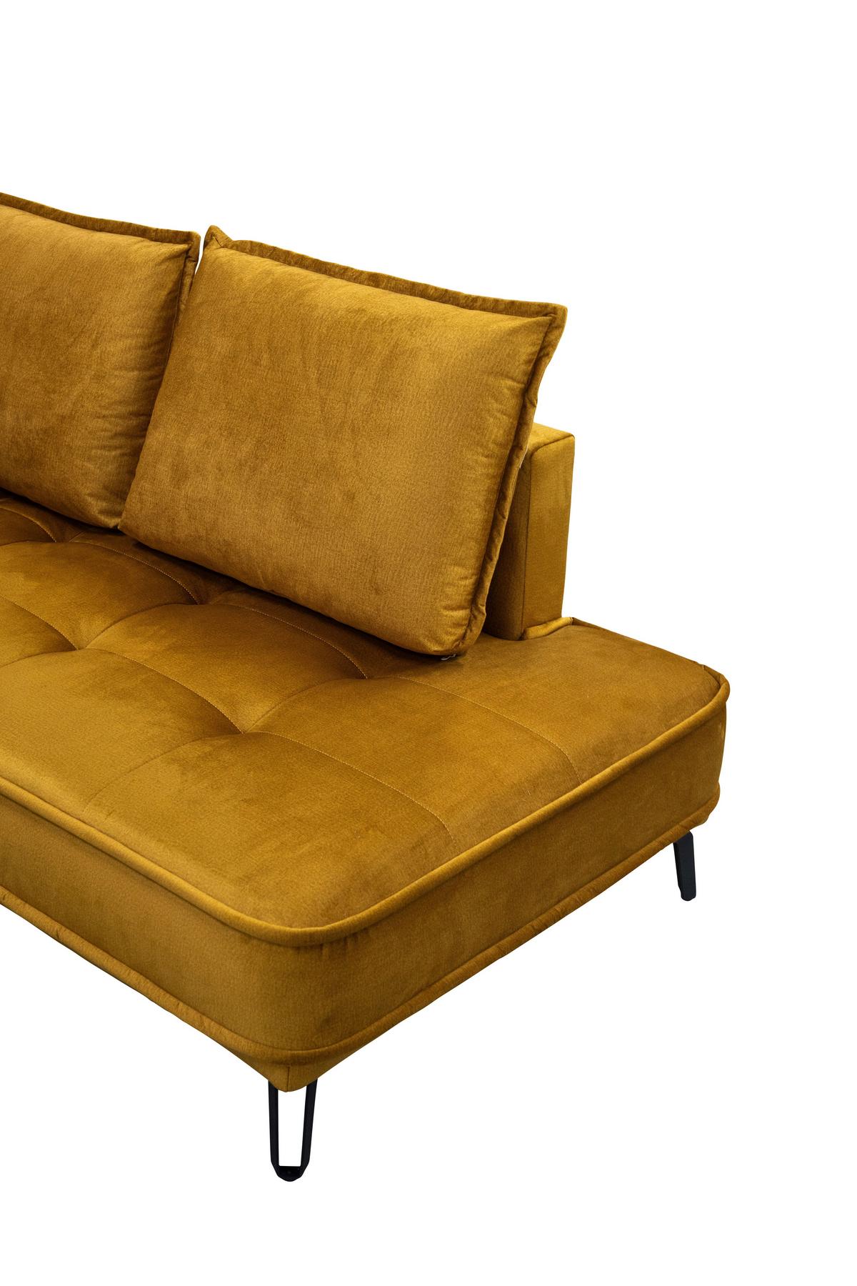 Sarokkanapé Segre - aranyszínű, Modern, faalapú anyag/textil (270/215cm) - Premium Living