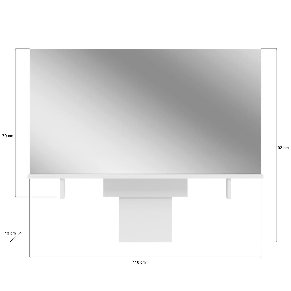 Spiegel Emma ca. 110x70 cm Weiß - Weiß, Design, Glas/Holzwerkstoff (110/70/13cm) - MID.YOU