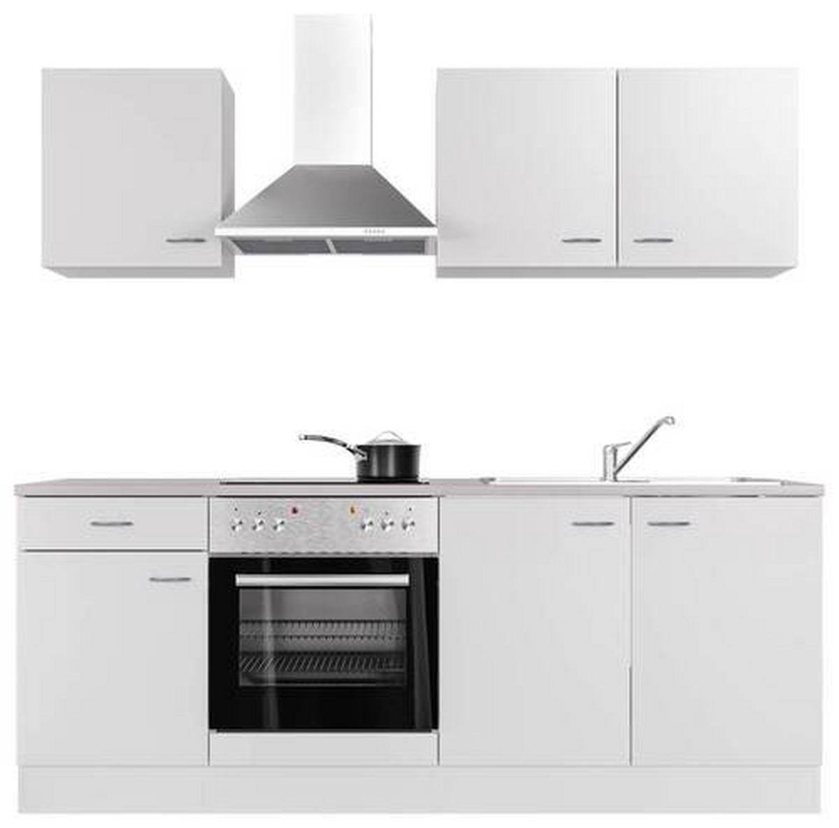 Kuhinjski Blok Z Aparati Wito, Bela - barve nerjavečega jekla/bela, Moderno, umetna masa/leseni material (210cm) - FlexWell