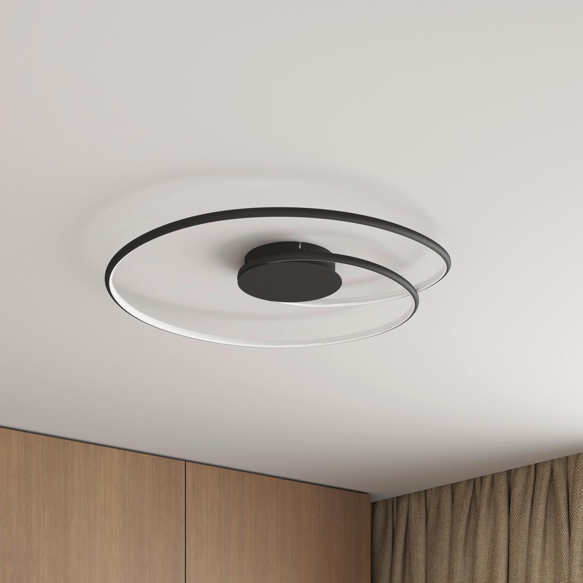 LAMPA SUFITOWA LED BIRMINGHAM *SBN* - czarny, Lifestyle, tworzywo sztuczne/metal (67/10cm) - Novel