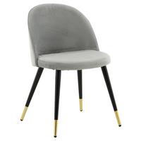 STUHL-SET VELVET - Hellgrau/Schwarz, Design, Textil/Metall (57/76.5/50cm) - Livetastic