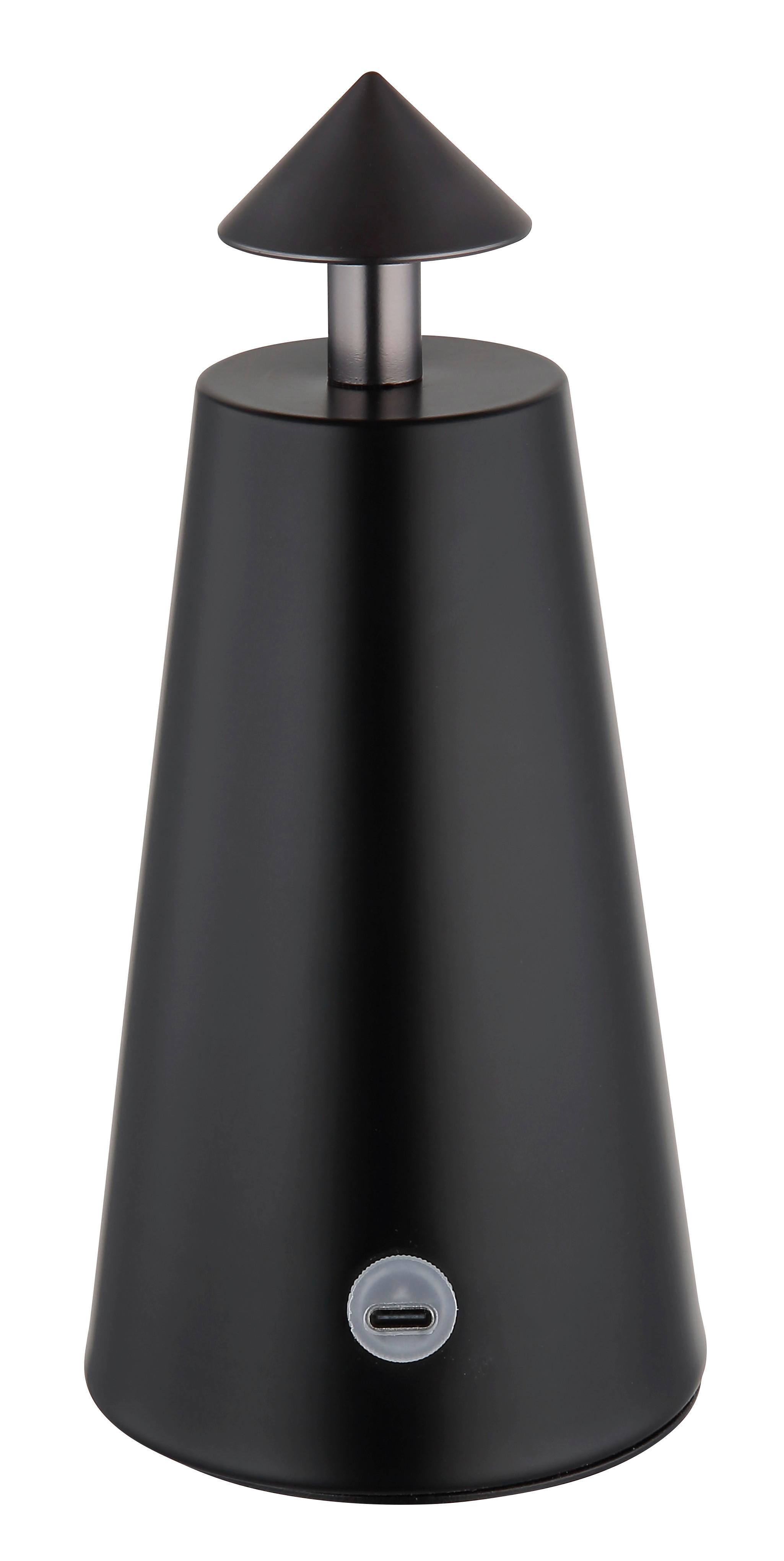 AKKU-TISCHLEUCHTE 21037S LIVA - Weiss/Schwarzchrom, Design, Kunststoff/Metall (9/19cm) - Globo