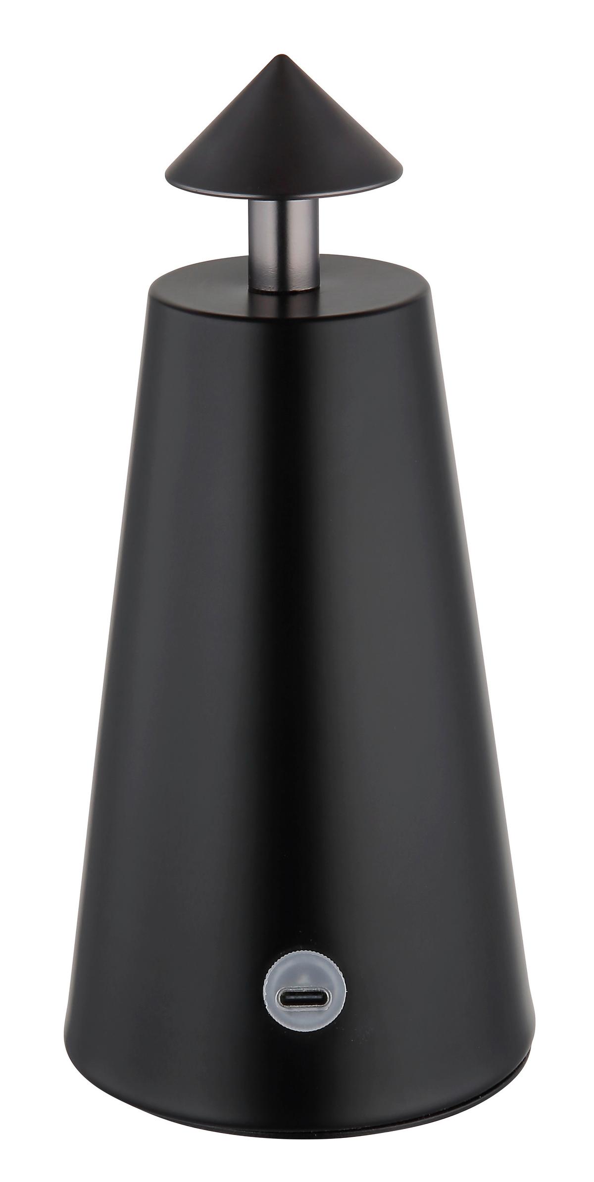 AKKU-TISCHLEUCHTE 21037S LIVA - Weiss/Schwarzchrom, Design, Kunststoff/Metall (9/19cm) - Globo