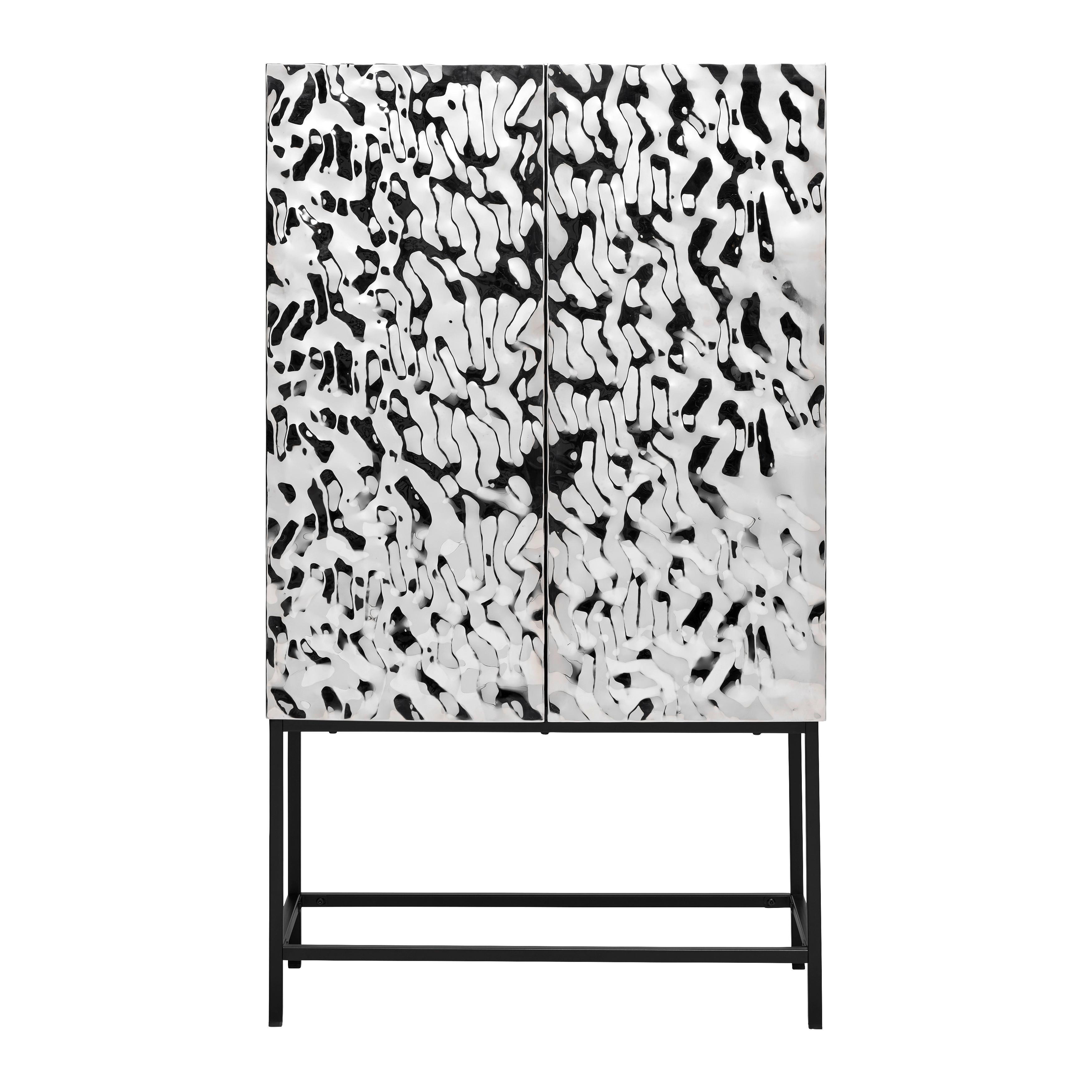 HÖG BYRÅ MARLENE - stålfärgad/svart, Design, metall/trämaterial (80/140/40cm) - Mömax