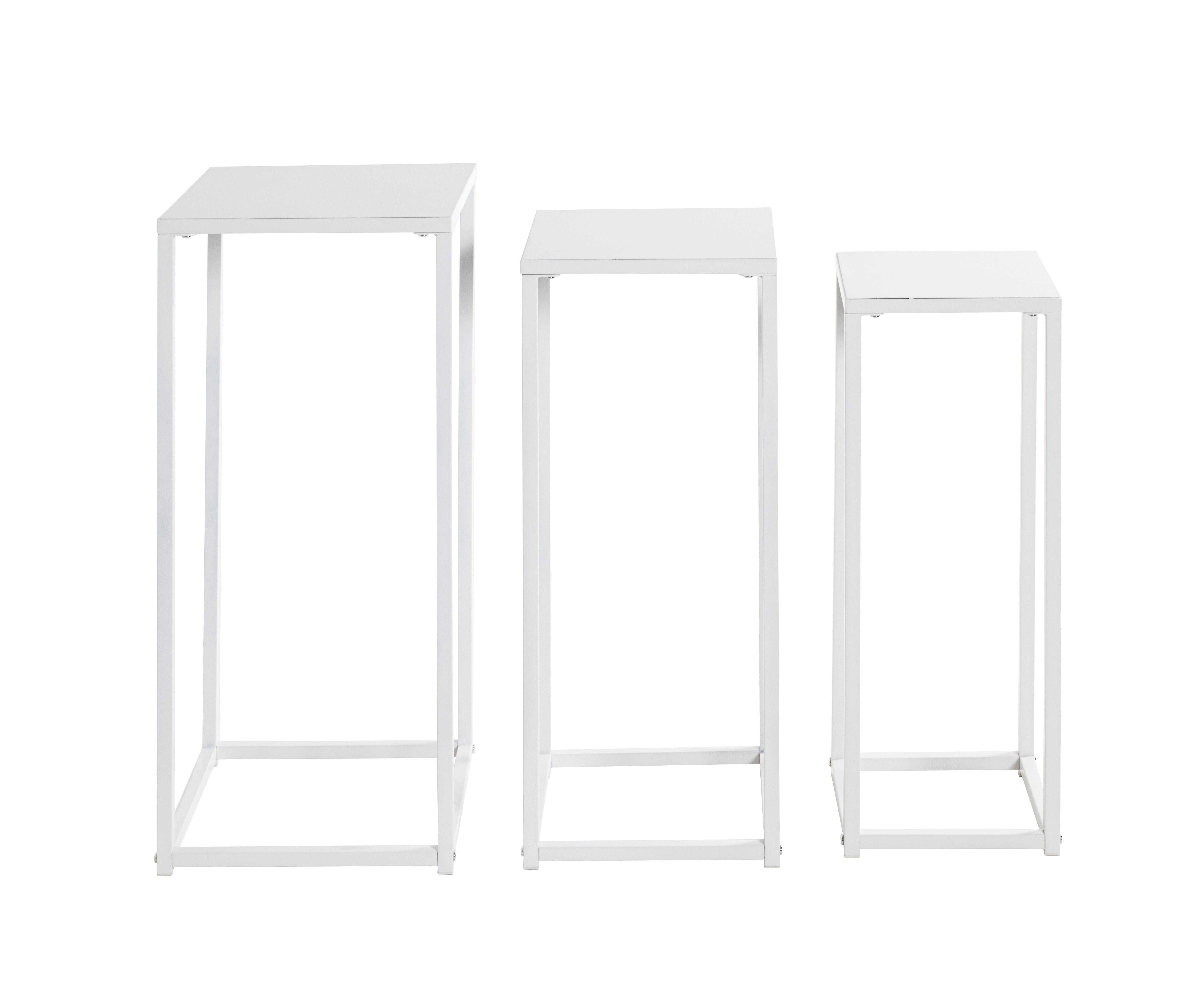 Blumensäulen-Set Blackburn in Weiß - Weiß, MODERN, Metall (22-26-30/61-66-71/22-26-30cm) - Mömax