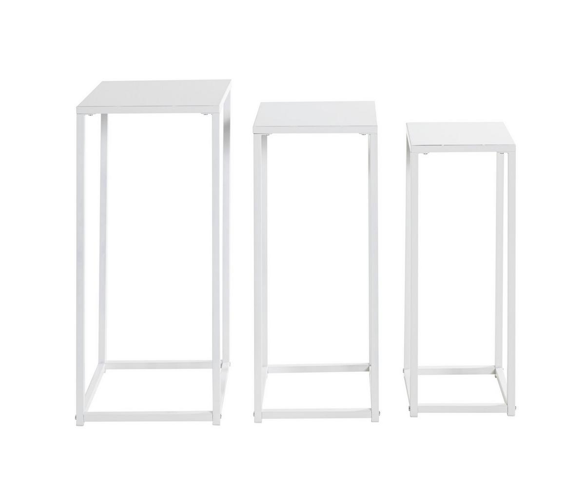 Set Stojal Za Rože Blackburn, Bela, Jeklo, 3 Kos - bela, Moderno, kovina (22-26-30/61-66-71/22-26-30cm) - Mömax
