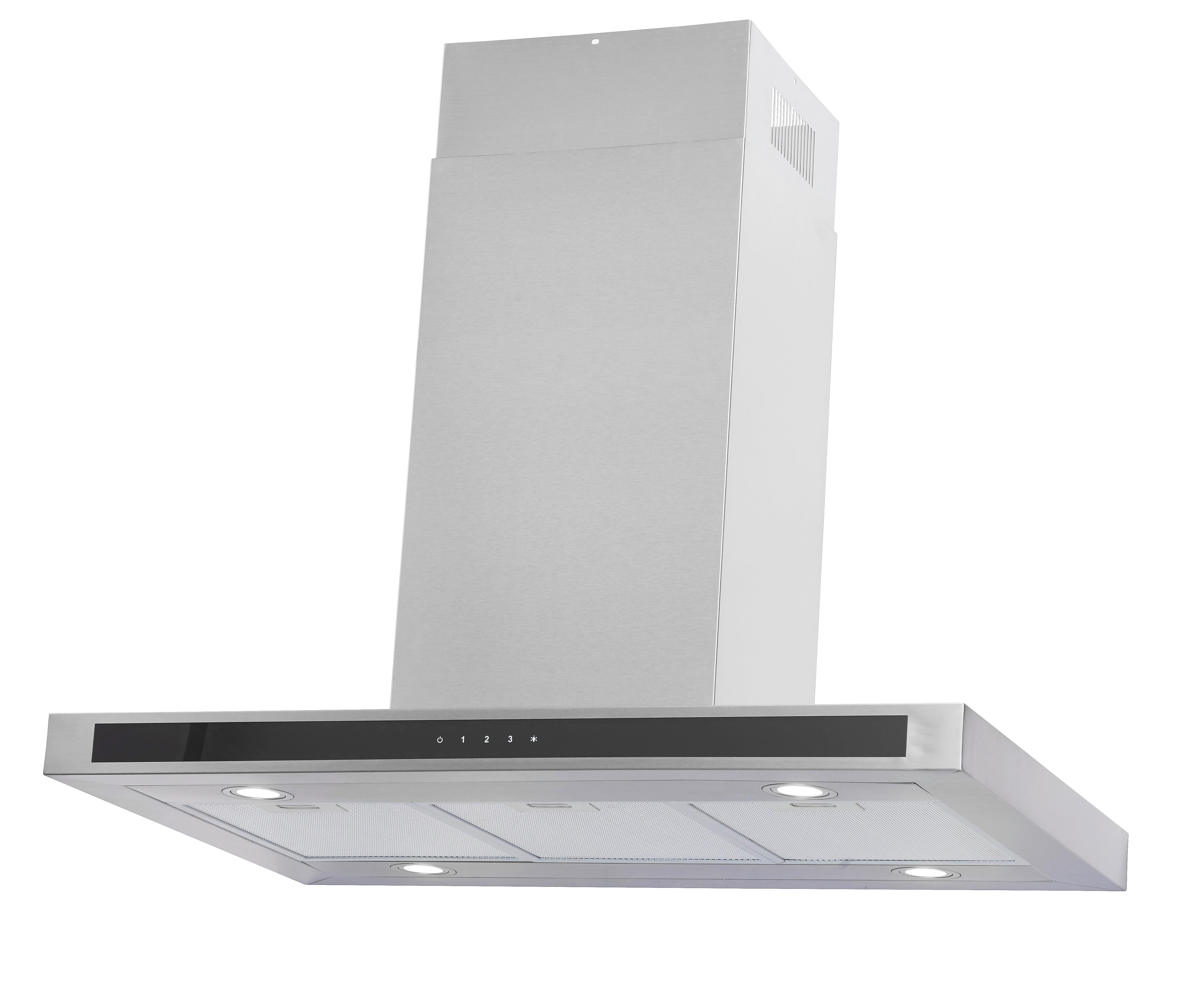 Dunstabzugshaube 50355 Edelstahlfarben - Edelstahlfarben/Schwarz, Trend, Metall (90/123,8/60cm) - PKM