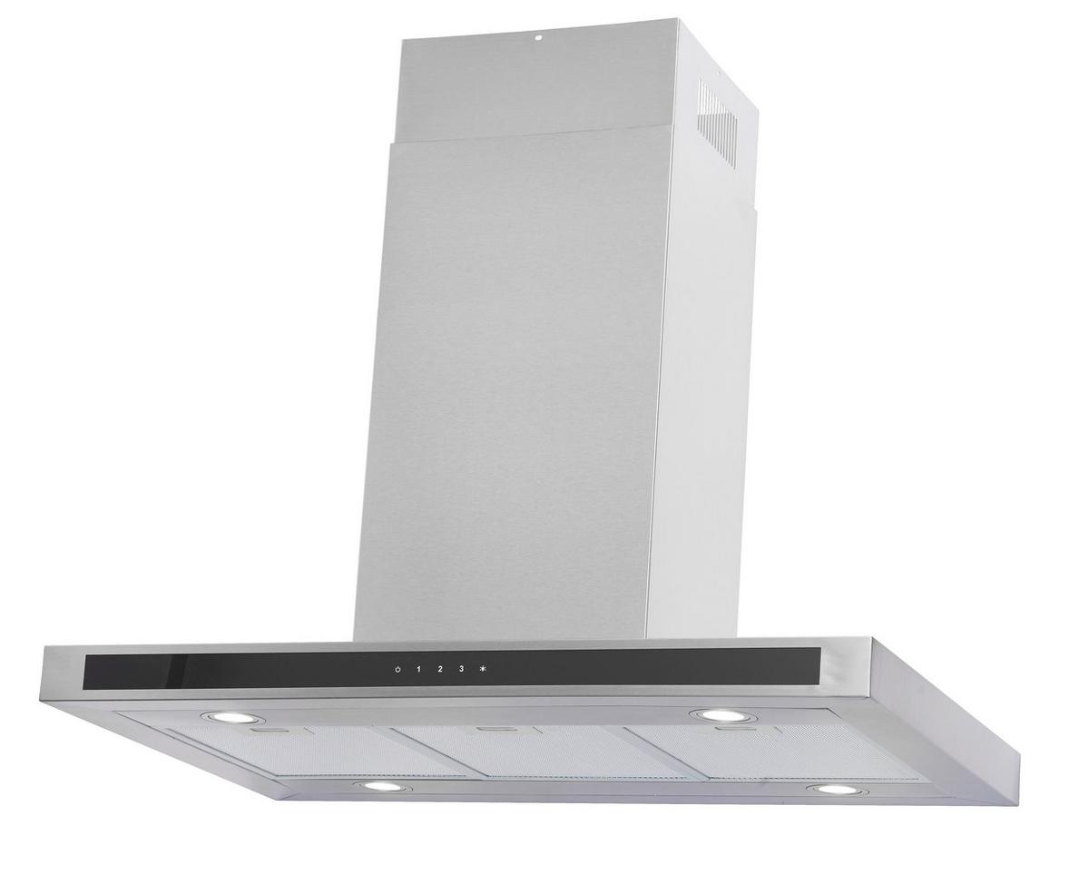 Dunstabzugshaube 50355 Edelstahlfarben - Edelstahlfarben/Schwarz, Trend, Metall (90/123,8/60cm) - PKM