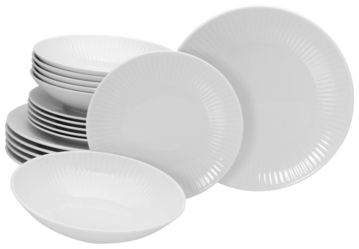 Jedilni Servis Valencia, 18-Delni - bela, Design, keramika - Creatable