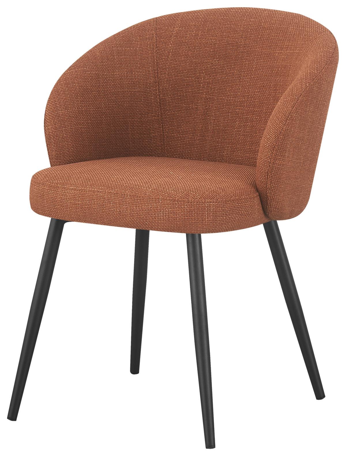 Stuhl Nala Orange - Terracotta/Schwarz, LIFESTYLE, Textil/Metall (57/76/60cm) - Mömax
