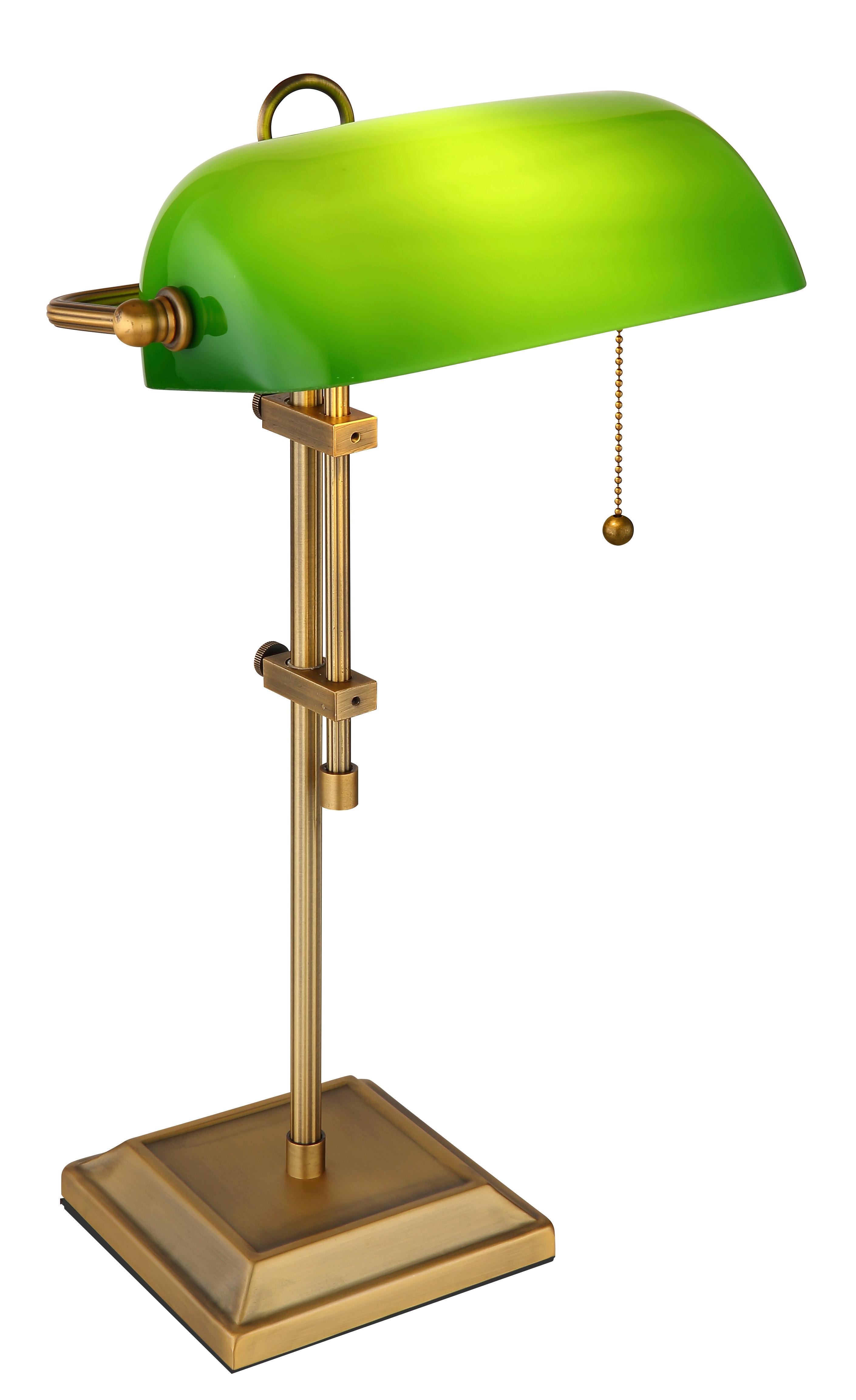 TISCHLEUCHTE 2491N - Weiss/Messingfarben, Konventionell, Glas/Metall (26,5/25/56cm) - Globo