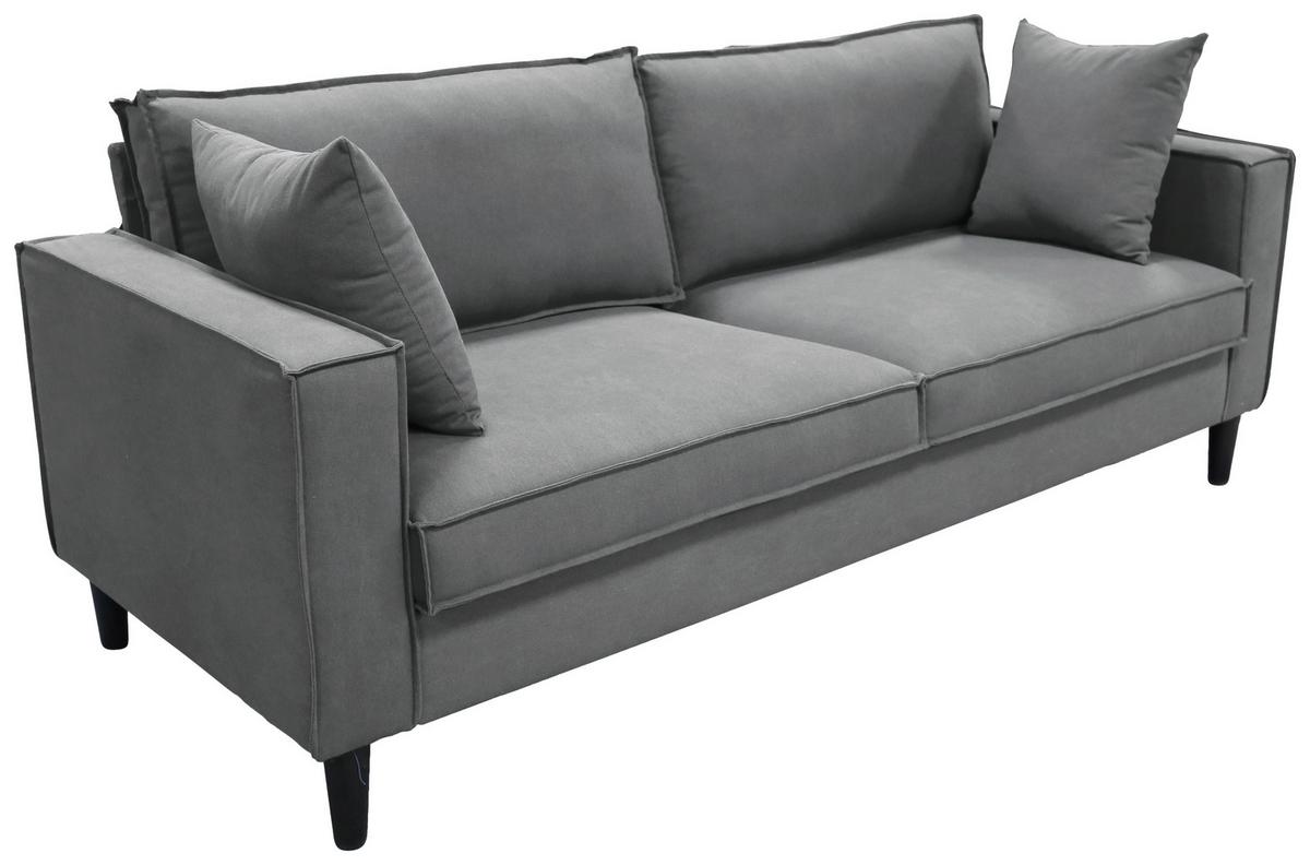 Trosed Beluna, Svetlo Siva - črna/svetlo siva, Basics, tekstil/les (198,5/84/83cm) - P & B