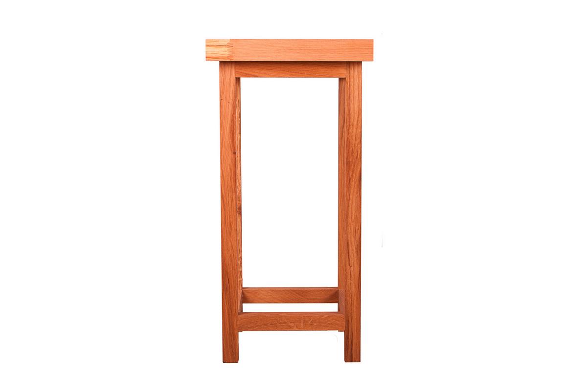Universalhocker Echtholz Eiche massiv H: 60 cm - Eichefarben, Basics, Holz (30/60/30cm) - Gardenson
