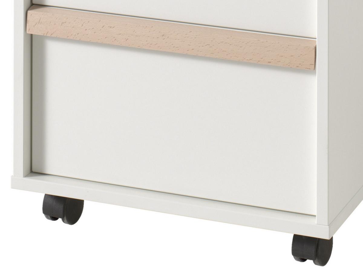 Rollcontainer London Weiß - Buchefarben/Weiß, MODERN, Holz/Holzwerkstoff (48,1/60/44cm) - Vipack