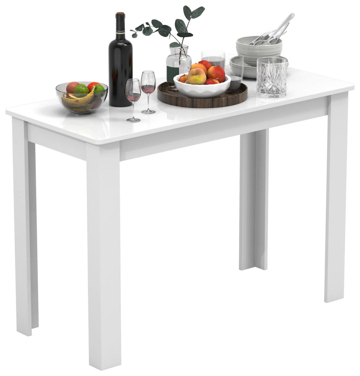 Jedilna Miza Esal, Bela - bela, Moderno, leseni material (110/76/50cm) - MID.YOU