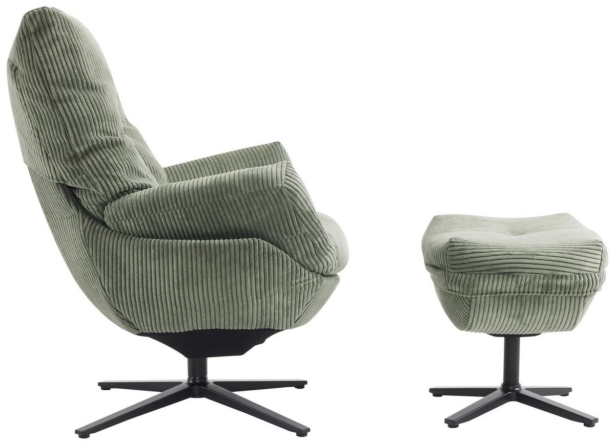 ZESTAW FOTELI RELAKSACYJNYCH WILSON - zielony/czarny, Design, metal/tkanina (77/100/78cm) - Carryhome