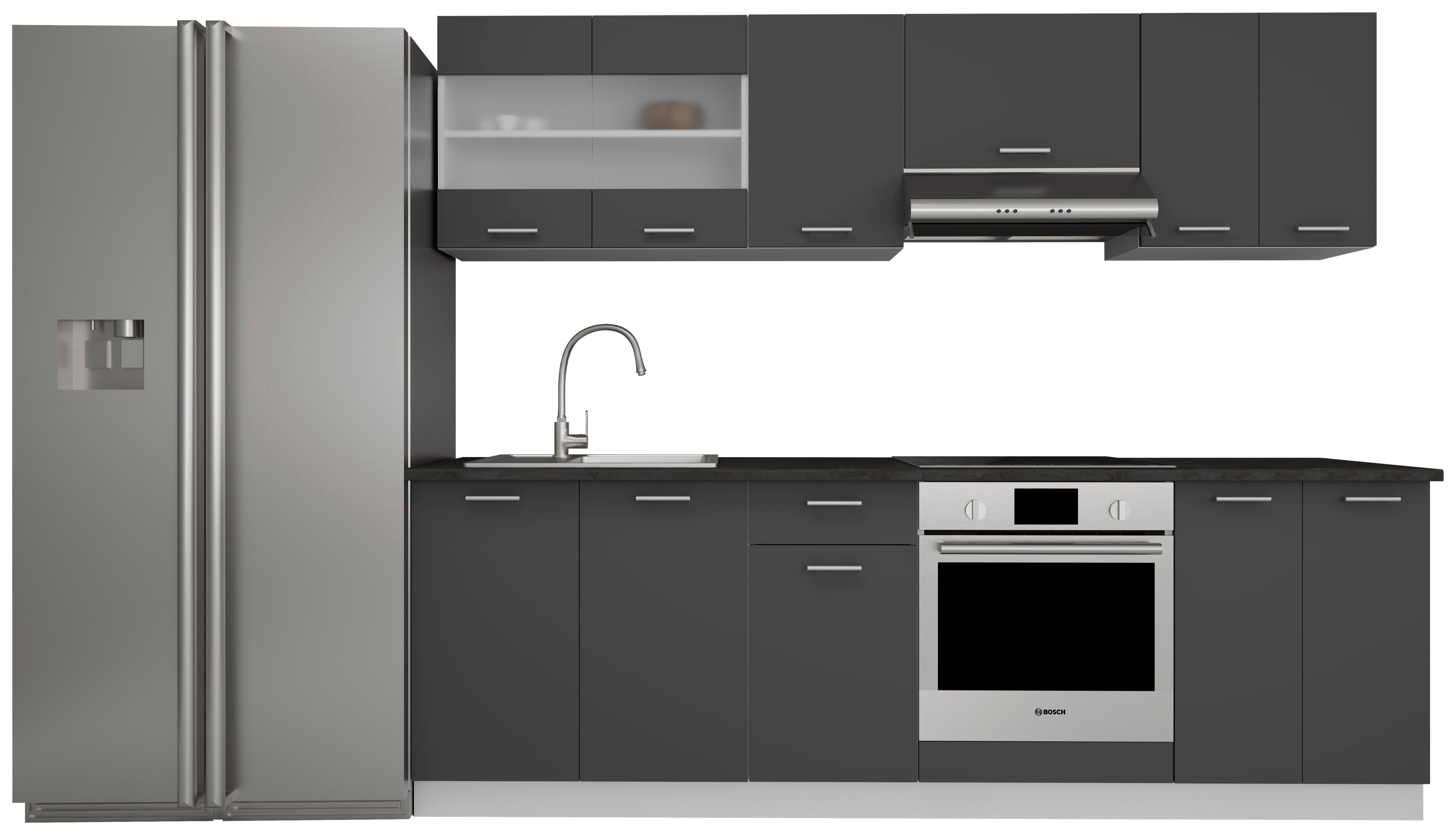 MEBLE KUCHENNE BEZ SPRZĘTÓW ESILO - antracytowy/biały, Konventionell, materiał drewnopochodny/metal (240cm) - MID.YOU