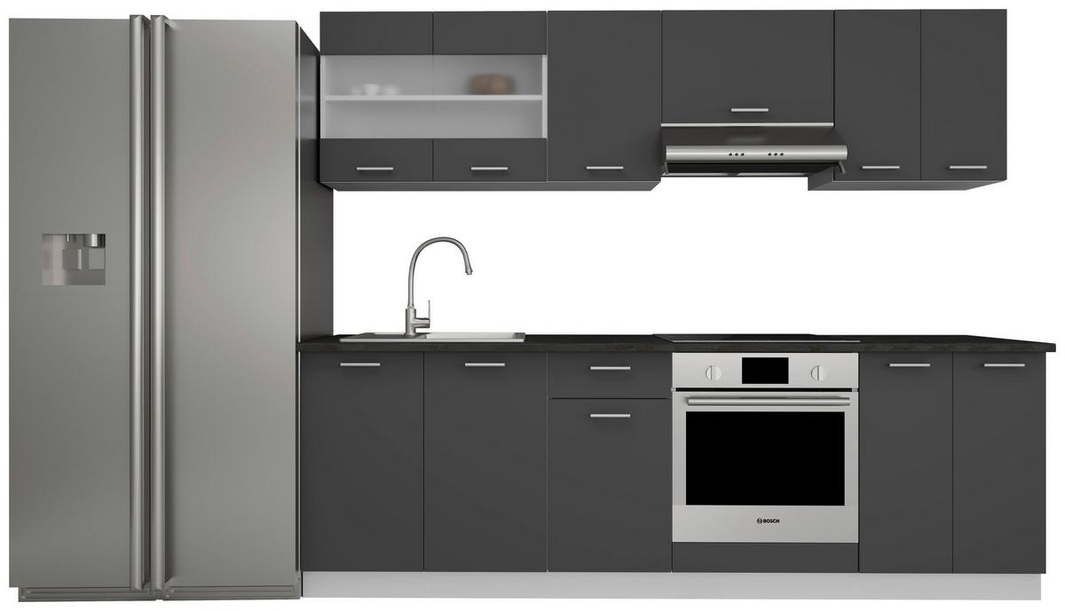 MEBLE KUCHENNE BEZ SPRZĘTÓW ESILO - antracytowy/biały, Konventionell, materiał drewnopochodny/metal (240cm) - MID.YOU