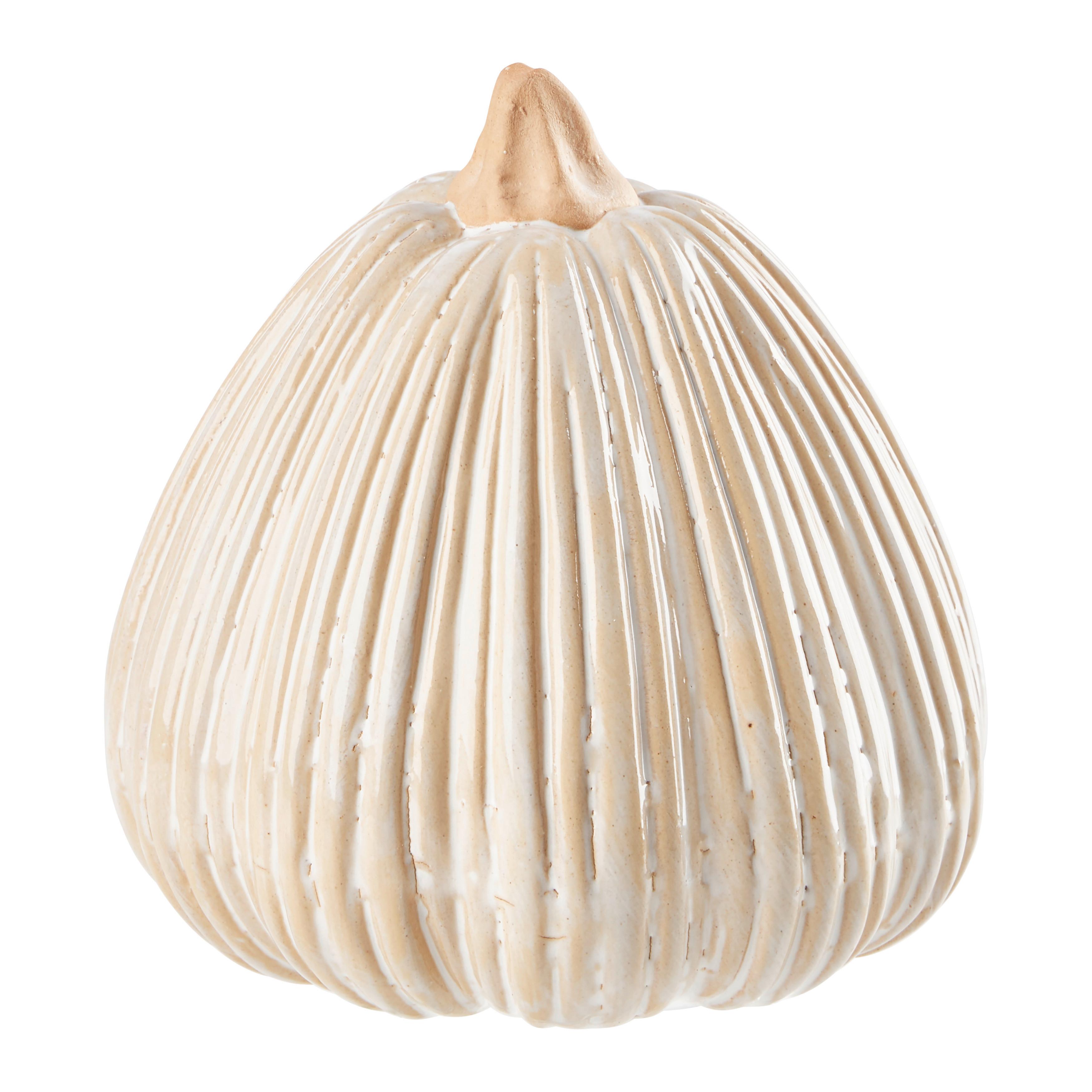 Dekokürbis Belle Creme - Creme, KONVENTIONELL, Keramik (12,4/12cm) - Modern Living