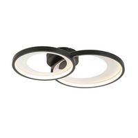 LAMPA SUFITOWA LED RING - kolor srebrny/czarny, Design, tworzywo sztuczne/metal (55/35/8,5cm) - Novel