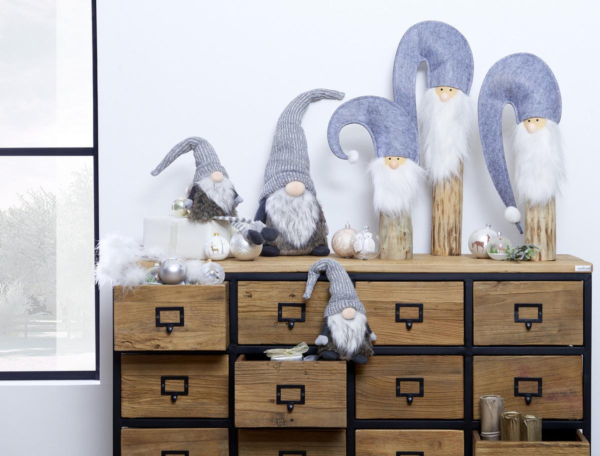 SKRZAT J19847FM - szary, Lifestyle, drewno/tkanina (22/58/11cm) - X-Mas