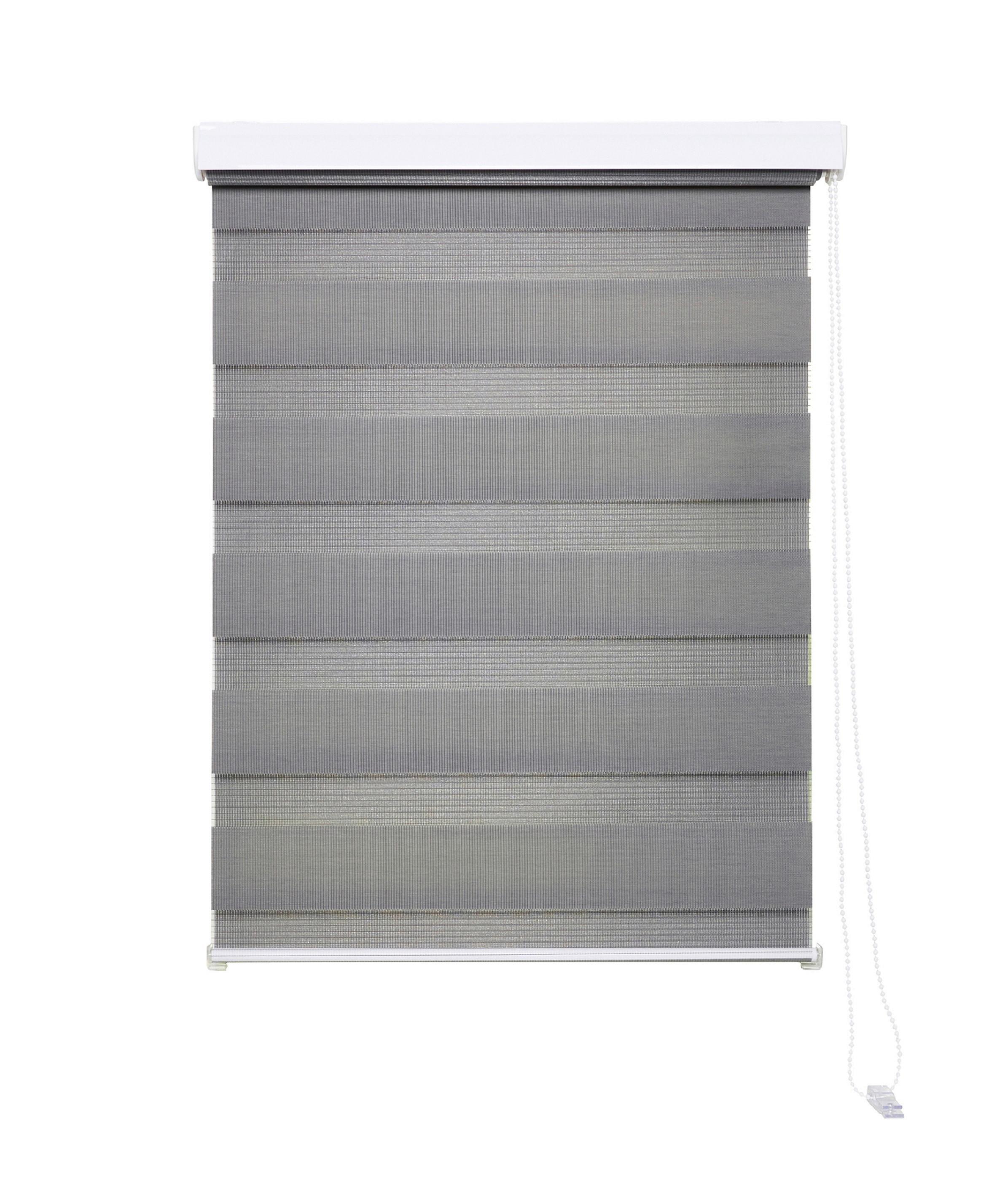 ROLETA PODWÓJNA ELEMENTS - przezroczysty/szary, Basics, tkanina (90/160cm) - Boxxx